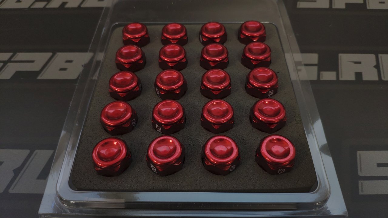 Гайки колесные Rays style M12*1.5, высота -35мм, красные