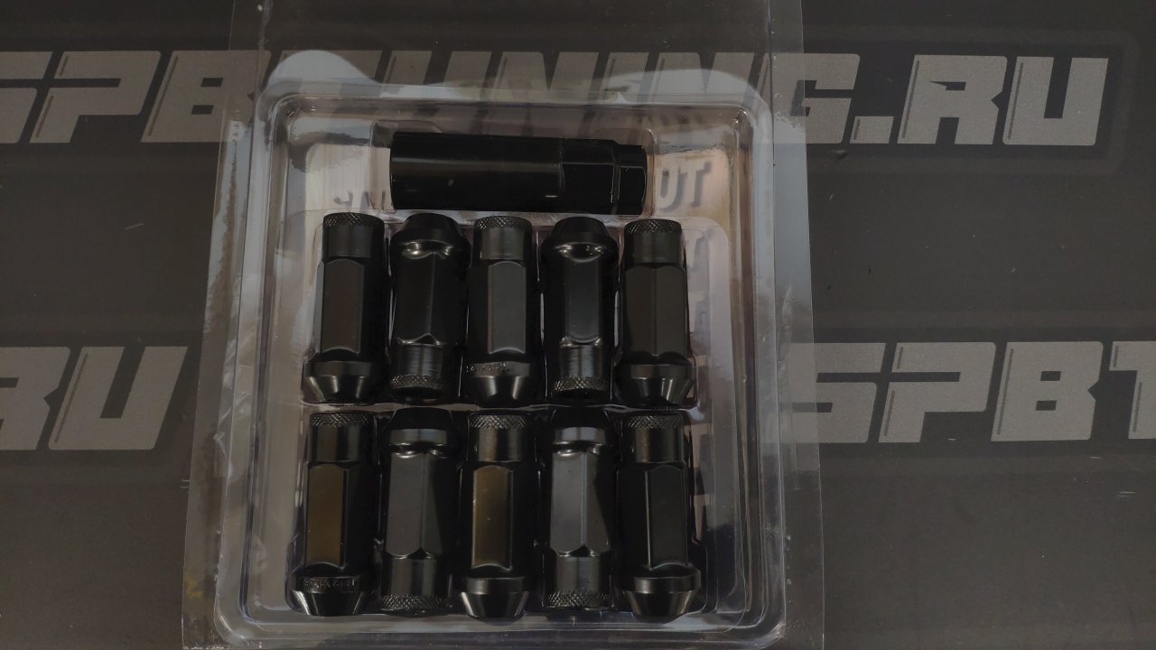 Гайки колесные Muteki Super Tuner M12*1.25, высота 47мм,  20 шт.  черные