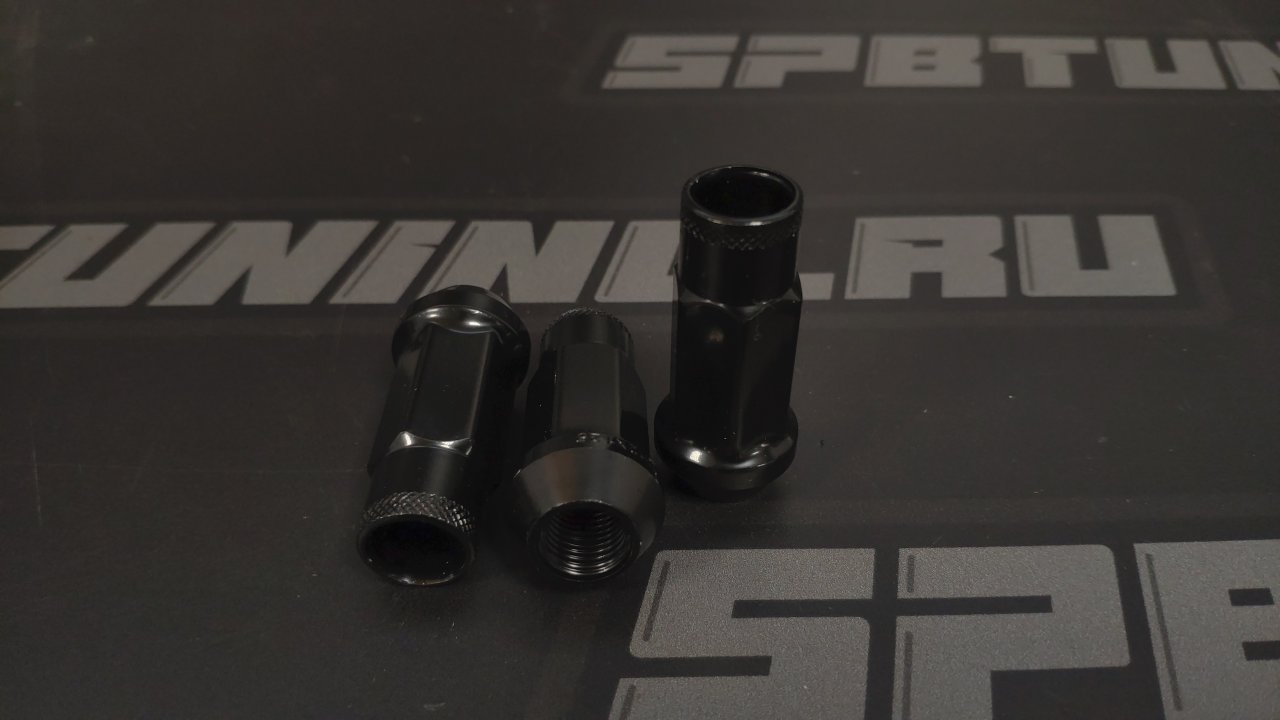 Гайки колесные Muteki Super Tuner M12*1.25, высота 47мм,  20 шт.  черные