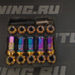 Гайки колесные M12*1.5 высота 45мм, комплект 20 шт.+ ключ, радужные