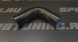 Патрубок силиконовый 32 мм, 90°, чёрный  