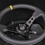 Руль NRG 350 мм, большой вылет, кожа.
