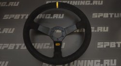 Руль спортивный QSP 350mm/70mm deep (замша) - черный