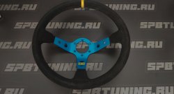 Руль спортивный OMP CORSICA замша, синий, диам.350мм