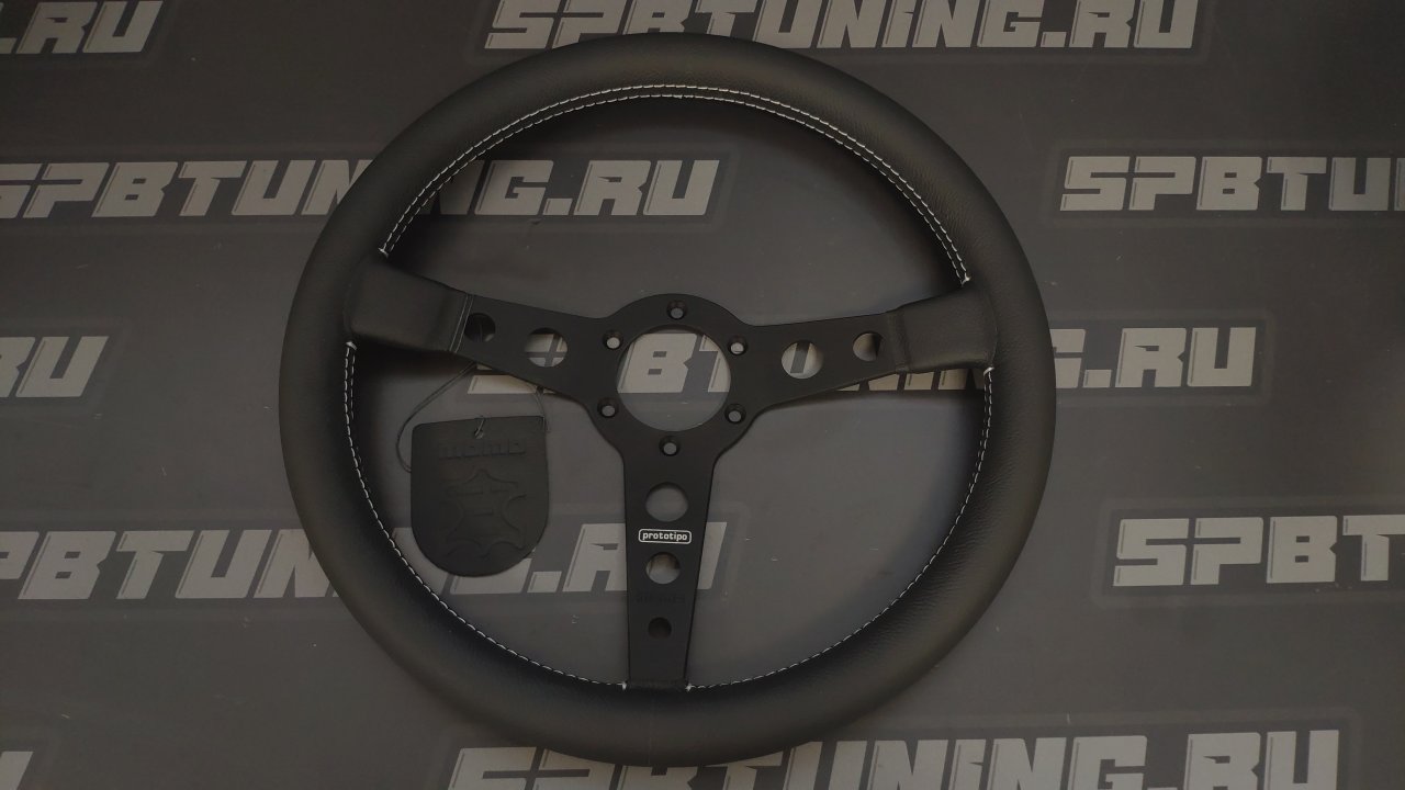 Руль спортивный MOMO PROTOTIPO 350mm/39mm, кожа, чёрный