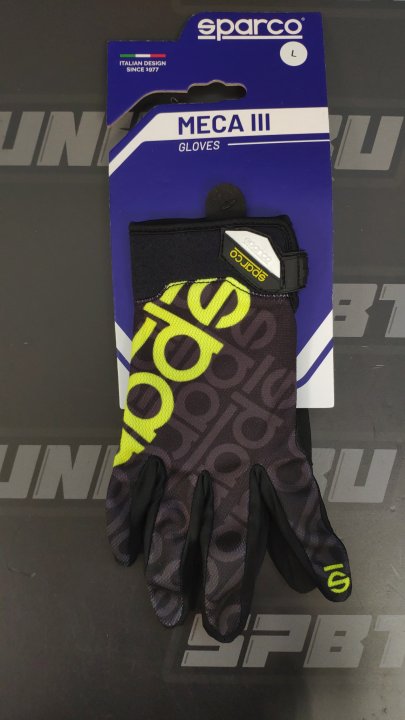 SPARCO Перчатки механика MECA-3, чёрный-белый-желтый, р-р L