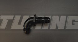 Адаптер проходной "полнопоточный" в перегородку AN6 - 90° (папа-папа) алюминий