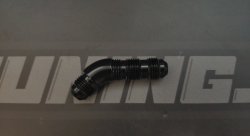 Адаптер проходной "полнопоточный" в перегородку AN6 - 45° (папа-папа) алюминий