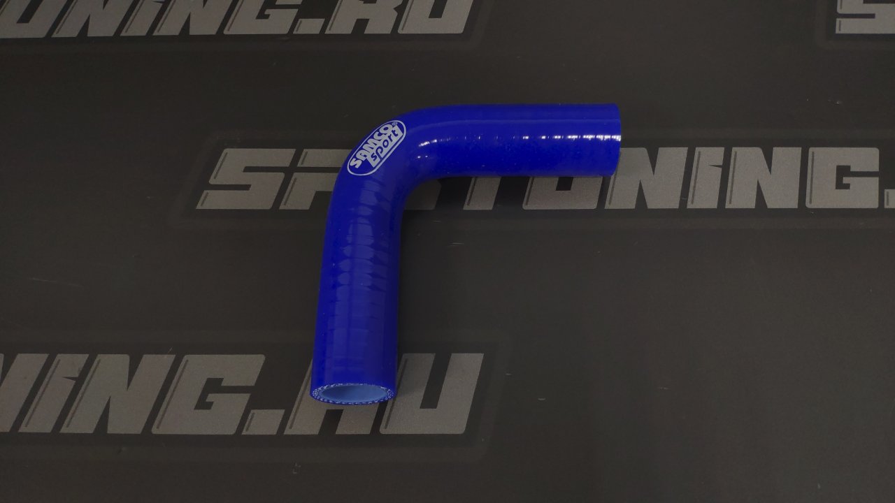 Патрубок силиконовый 22мм 90гр, синий