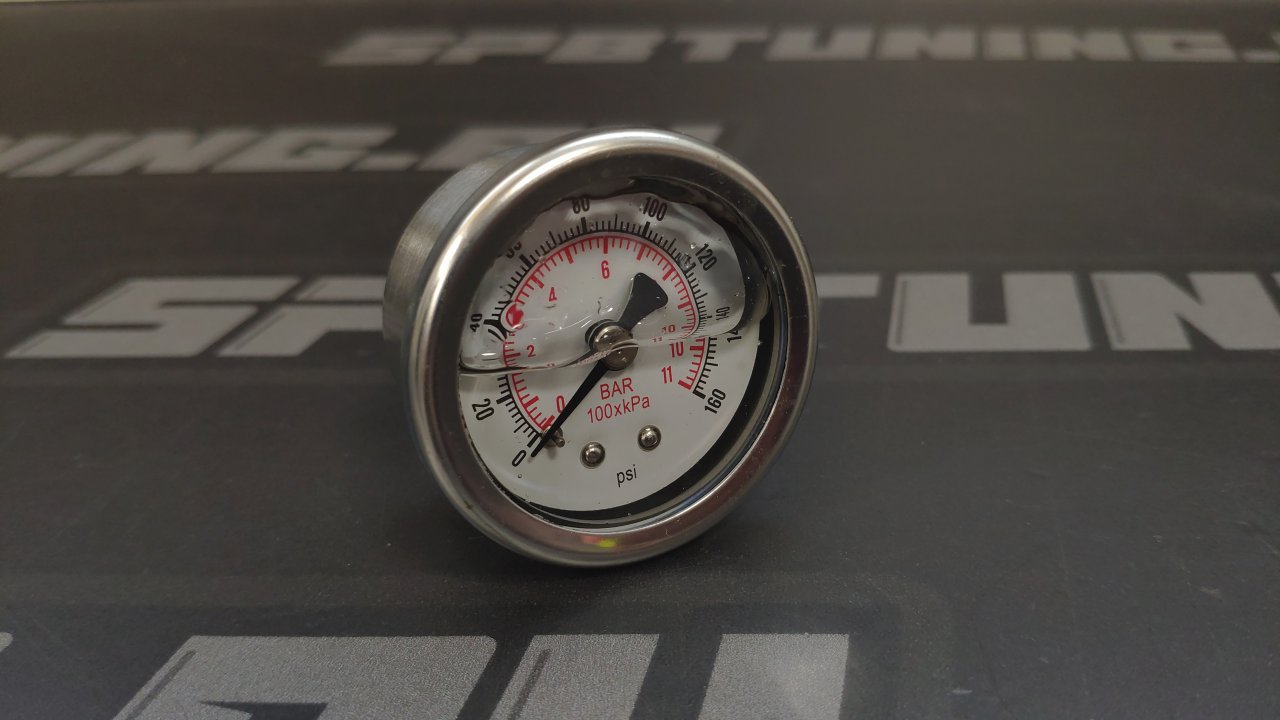 Датчик давления топлива механический (манометр) 160 PSI резьба 1/8 NPT 