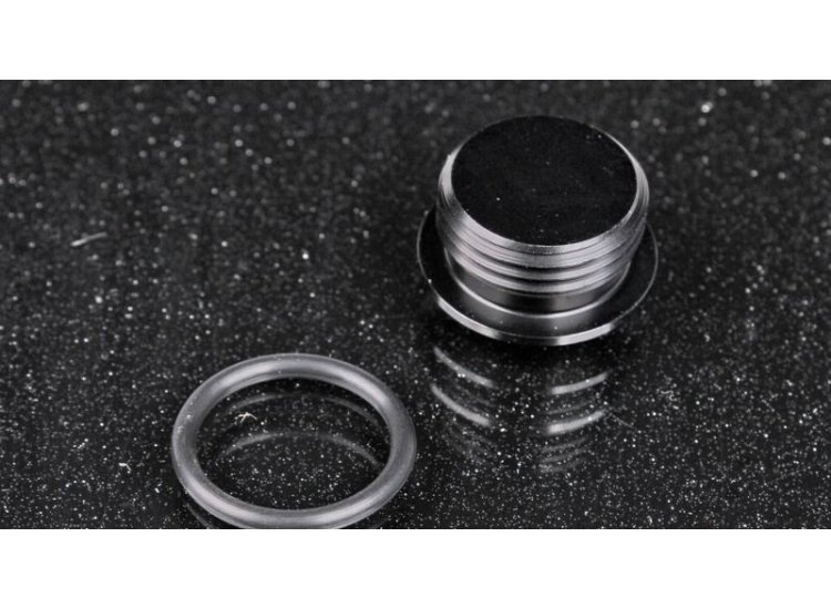Фитинг заглушка ORB8 с резиновым кольцом, черная