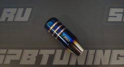 Ручка КПП, L=90мм, алюминий синий/серебро с надписью TRD
