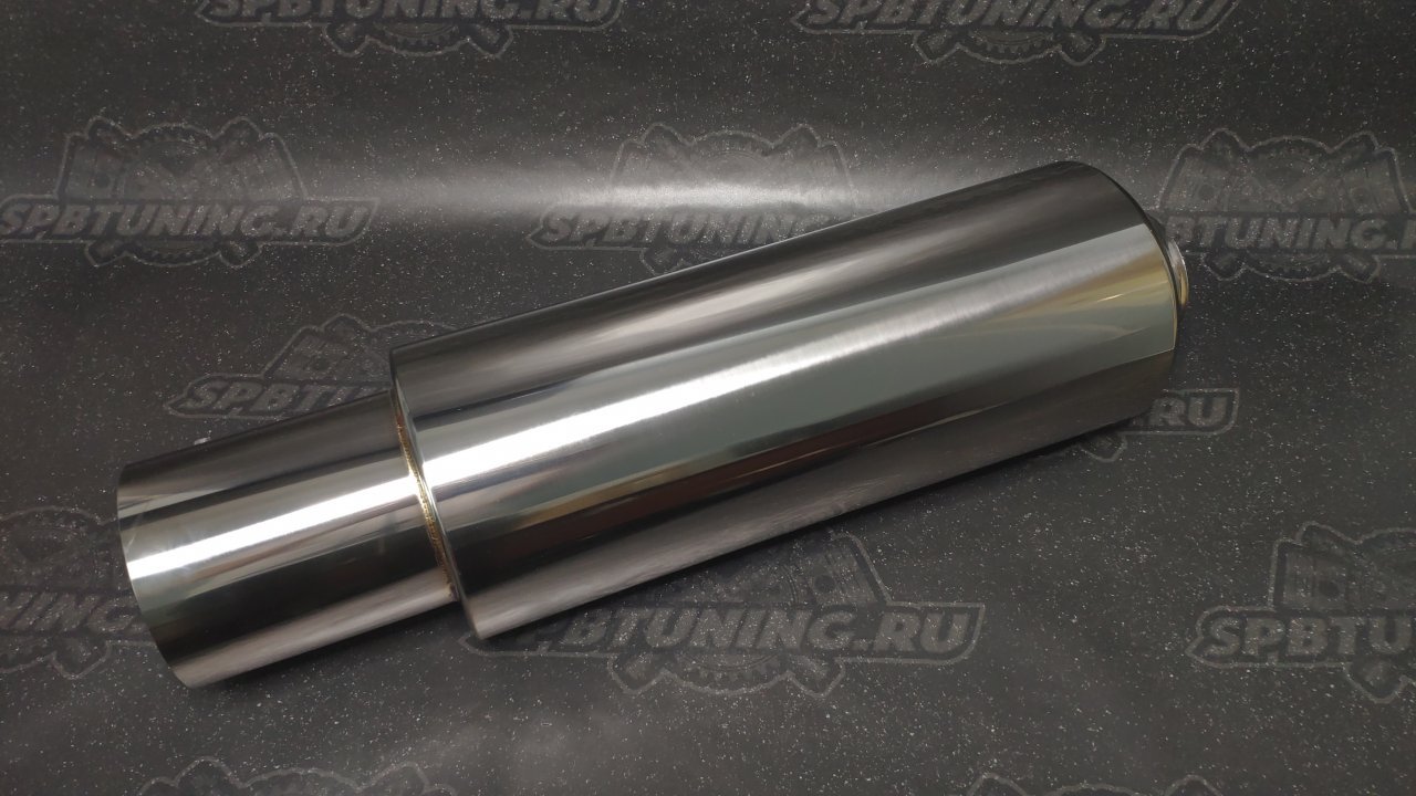 Бочка выхлопная прямоточная AJS (по мотивам Apexi N1 Subaru) 76мм