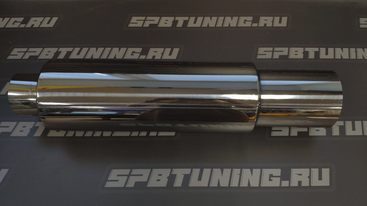 Бочка выхлопная HKS style тип 2 большая вход 76мм - выход 102мм