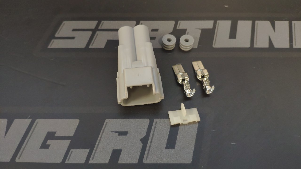 Разъем силовой 2конт герметичный малый серый