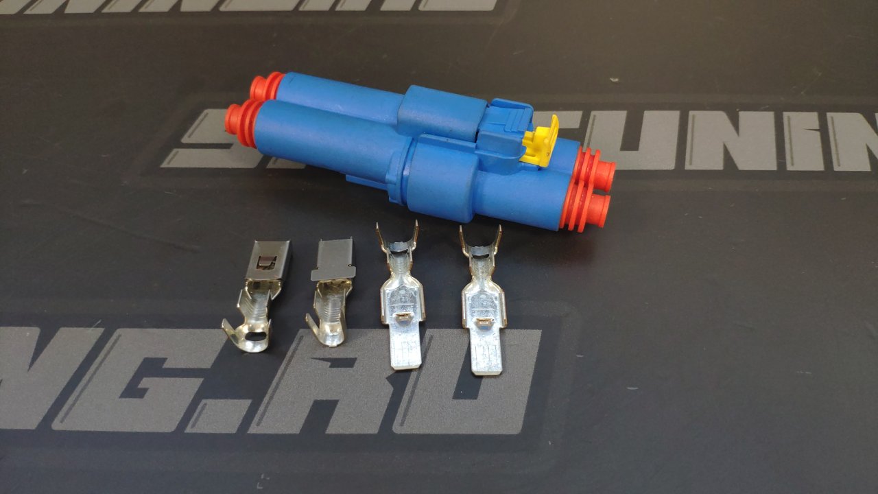 Разъем силовой 2конт герметич большой синий