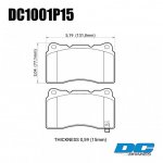 Колодки тормозные DC1001P15 DC brakes Street STR.S+, перед MMC LANCER EVO V-X; SUBARU WRX STI