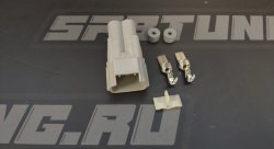 Разъем силовой 2конт герметичный малый серый