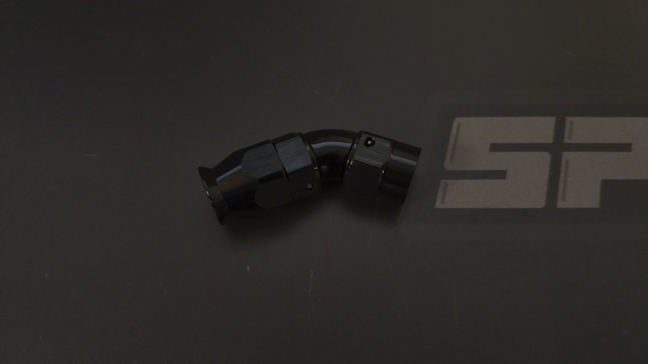 Фитинг AN6 45* полнопоточный для тефлонового шланга PTFE