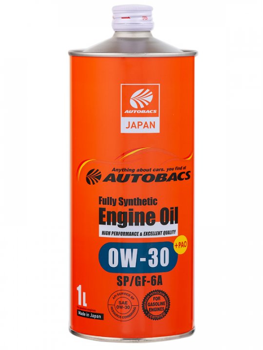 Моторное масло AUTOBACS Fully Synthetic FS 0W30 SP/GF-6A (+PAO) 1л.