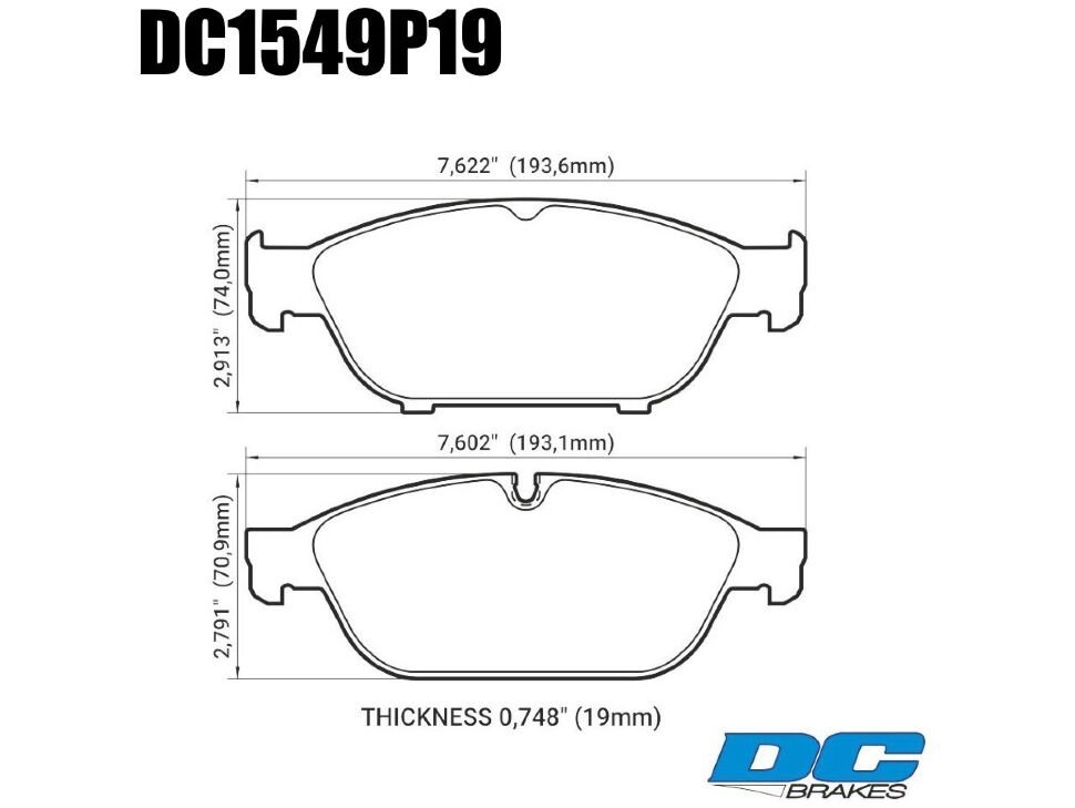 Колодки тормозные DC1549P19 DC Brakes Street STR.S+ перед AUDI A6 4G2, C7, 4GC; A7 4GA, 4GF