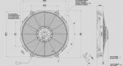 Вентилятор втягивающий (за радиатором) 16" (385mm) 3250 м3/ч SPAL
