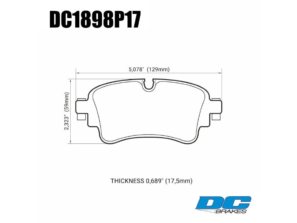 Колодки тормозные DC1898P17 DC brakes Street STR.S+, задн A4 B9; A5 F53; Q5 FYB; Q7 4MB; TOUAREG CR7