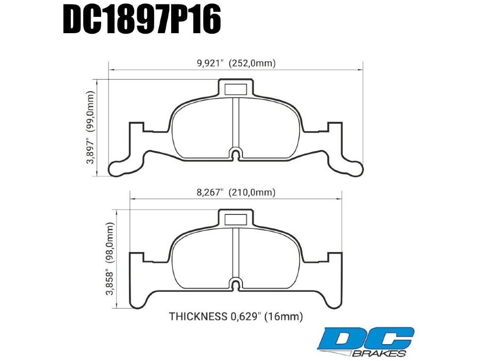 Колодки тормозные DC1897P15 DC brakes Street STR.S+, перед A4 B9; A5 F53; Q5 FYB; суппорт ATE;