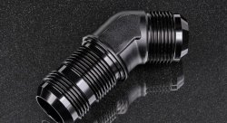 Фитинг в перегородку AN16, 45°, черный AB88