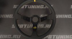 Руль спортивный OMP CORSICA кожа черная, центр черный, диам.350мм