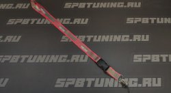 Ланьярд, лента для бейджей "STI", серый/красный