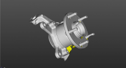 3D скан поворотного кулака Supra A80 перед
