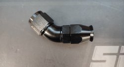 Фитинг полнопоточный AN8 45° Full Flow для тефлонового шланга PTFE