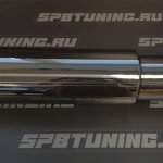 Бочка выхлопная HKS Hi-Power style большая вороненый вход 76мм - выход 102мм