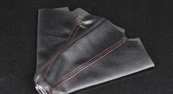 Чехол КПП, красная строчка, кожа