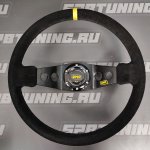Руль OMP, большой вылет, 2х спицевый, замша