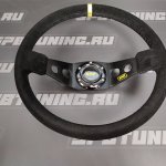 Руль OMP, большой вылет, 2х спицевый, замша