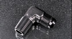 Фитинг AN6 - 1/4" NPT 90°, черный AB88