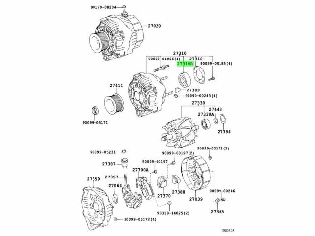 Подшипник генератора передний 1JZ / 2JZ Toyota