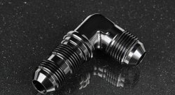 Фитинг в перегородку (проходной) AN10 90°, черный 