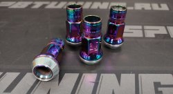 Комплект колесных гаек 12*1.5mm, L-45.   4шт. - радужный хром