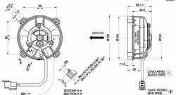 Вентилятор толкающий (перед радиатором) 4" (96mm) 210 м3/ч SPAL