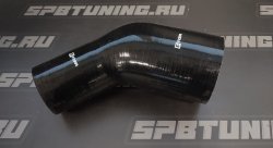 Патрубок силиконовый 76-102 мм, 45°, L=150*150 мм, 4 слоя армировки, чёрный 