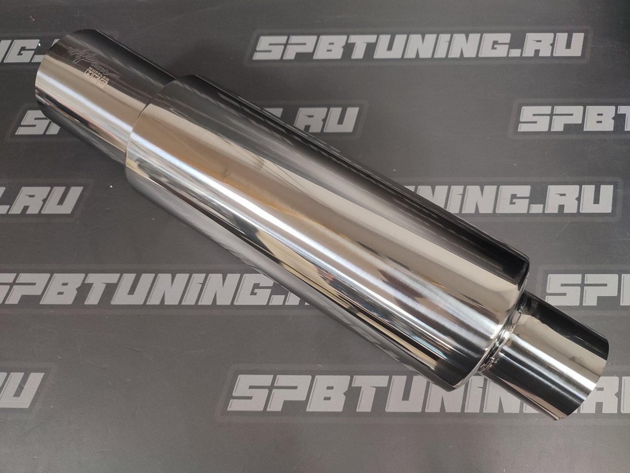 Бочка выхлопная HKS Hi-Power style малая черная вход 76мм выход 102мм