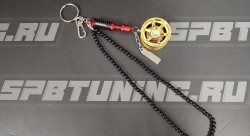 Брелок стойка с диском золотой