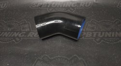 Патрубок силиконовый 70 мм, 45° чёрный